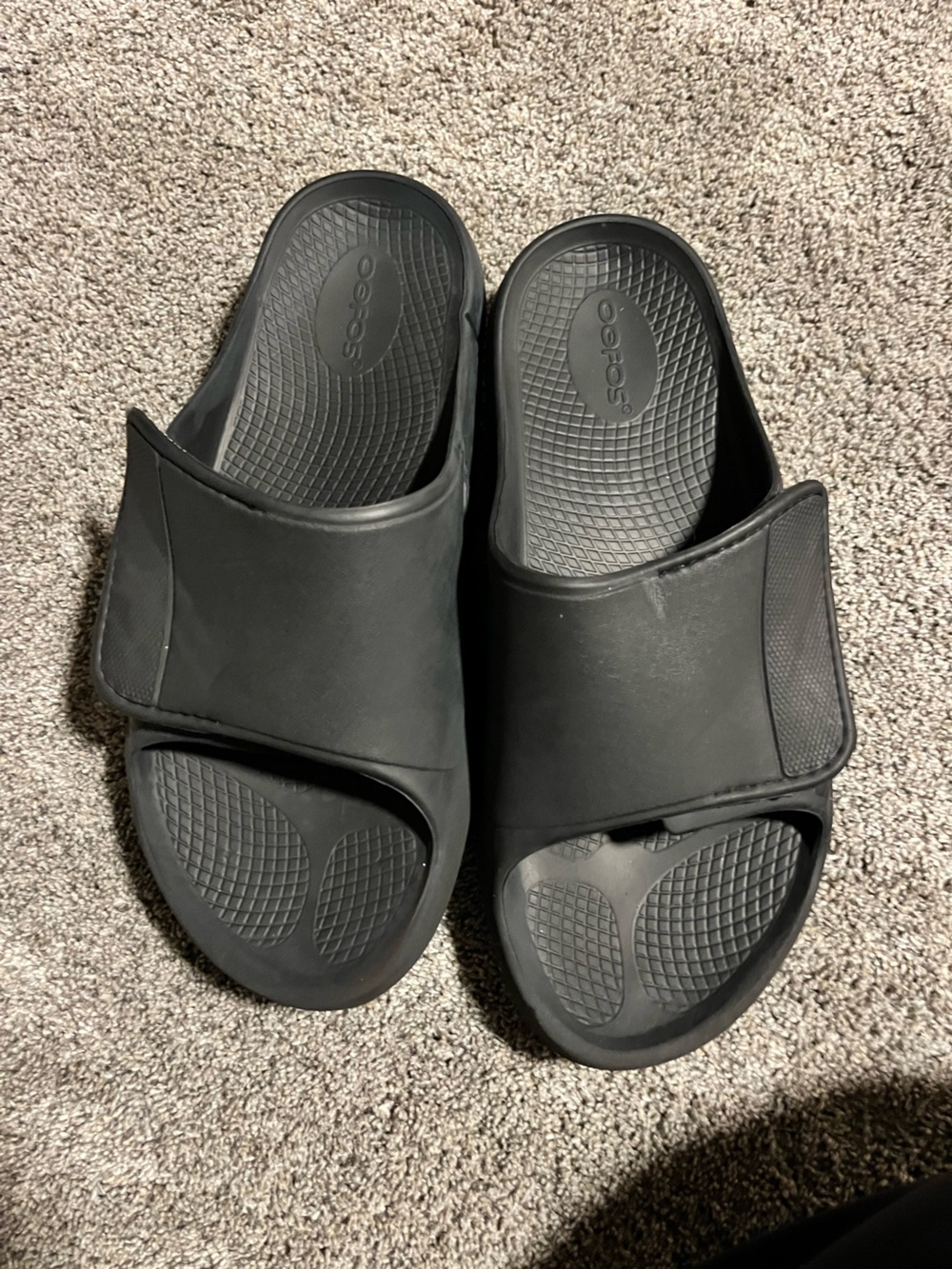 OOFOS Men's 12 Recovery Slides Black Sport Flex